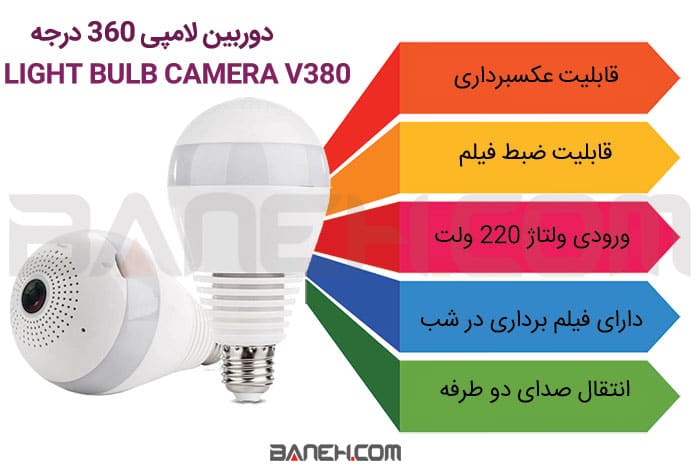 اینفوگرافی دوربین لامپی v380