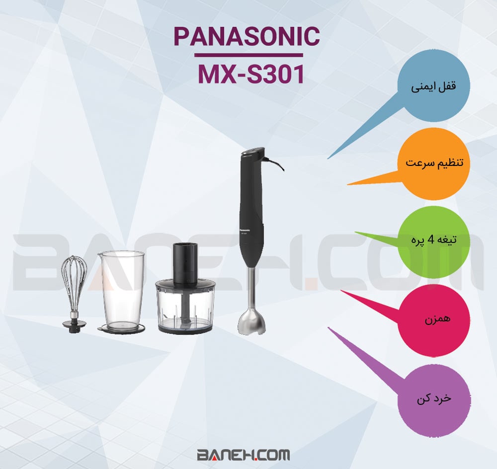اینفوگرافی گوشت کوب پاناسونیک MX-S301