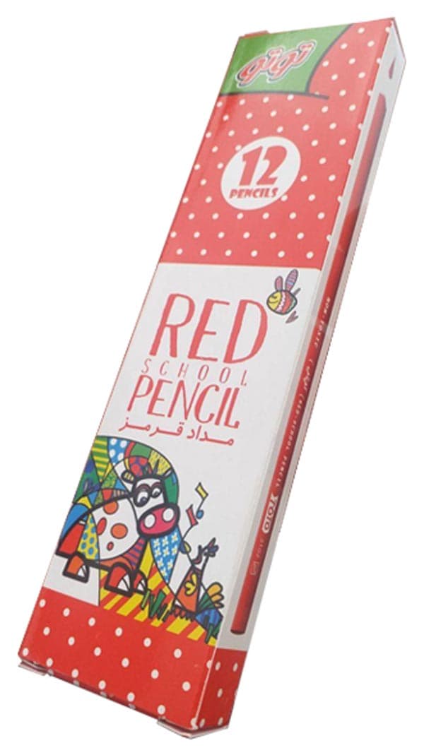 خرید مداد قرمز توتو 12 عددی TOTO RED PENCIL 12PCS