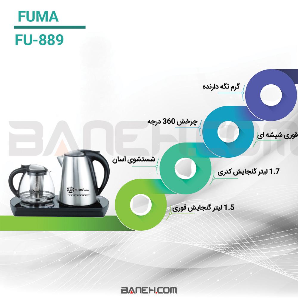 اینفوگرافی چای ساز فوما مدل FU-889